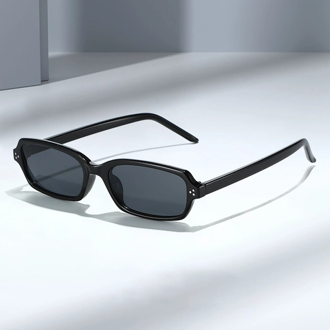 Gafas De Sol Rectangulares Retro Montura PC Protección UV400 Moda Vintage Decoración Remaches Unisex Streetwear Exterior