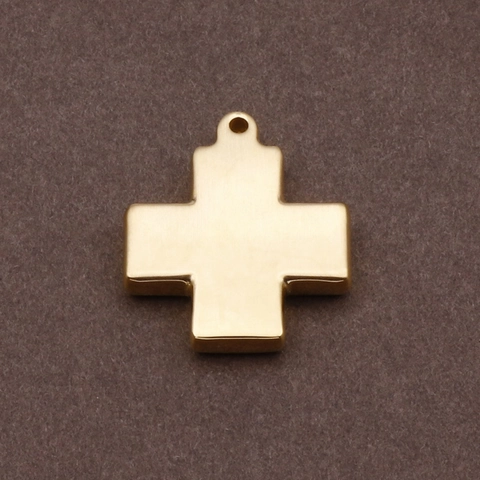 Cross Pendant Stainless Steel Polished DIY Jewelry Making Accessory Necklace Bracelet Component Gold And Silver Tone
