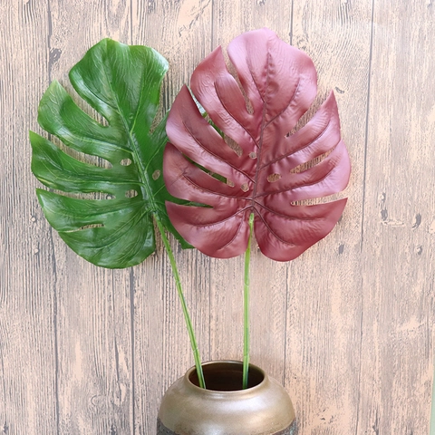 Artificial Monstera Leaves Decorative Plastic Faux Tropical Greenery For Home Wedding Party Decor Realistic Ins Style
