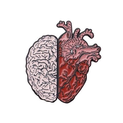 Broche Créative Anatomique Cerveau Cœur Alliage Émail Épinglette Badge Organe Géométrique Bijoux Cadeau Pour Femmes Hommes