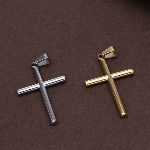Cross Pendant Stainless Steel Minimalist Polished DIY Jewelry Making Accessory For Necklace Bracelet