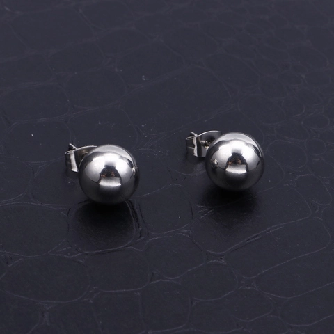 Solid Ball Ohrstecker Edelstahl Poliert Glänzend Runde Perle Koreanische Mode Minimalistischer Schmuck Für Damen Herren