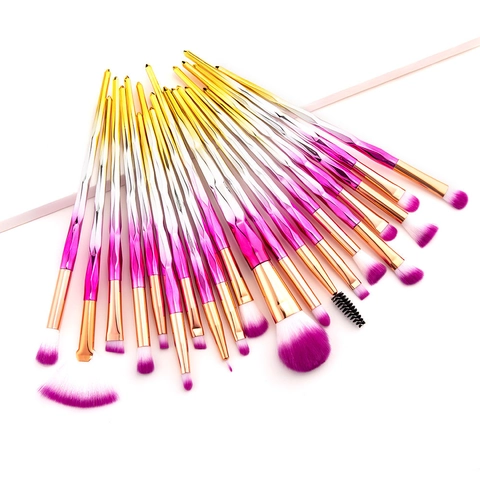 Professionelle Make-up Pinsel Synthetikfasern Diamantschliff Design Farbverlauf Beauty Tools Gesicht Augen