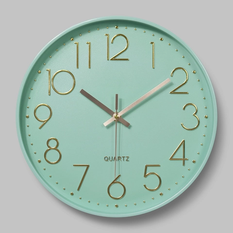 Orologio Da Parete Tondo Silenzioso Senza Ticchettio Quarzo A Batteria Plastica Numeri 3D Moderno Decorativo Per Casa