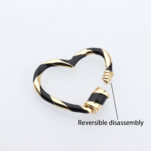 Copper Enamel Heart Oval Spiral Buckle Clasp Jewelry Findings Connector Screw Lock For DIY Necklace Bracelet Making