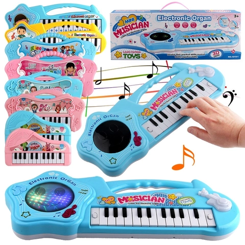 Elektronische Piano Keyboard Speelgoed Voor Kinderen Met Licht Muziek Educatief Leerinstrument Kleurrijk Plastic