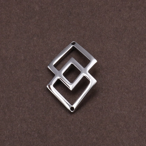 Colgante Cuadrado Entrelazado Geométrico Acero Inoxidable Conector De Fabricación De Joyas DIY Para Pulsera Collar
