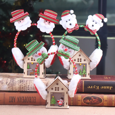 Kerst Pluche Oorwarmers Cartoon Kerstman Sneeuwpop Rendier Beer Winter Warme Oorbeschermers Feestartikelen Cadeau