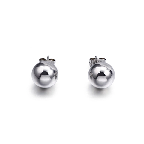 Solid Ball Ohrstecker Edelstahl Poliert Glänzend Runde Perle Koreanische Mode Minimalistischer Schmuck Für Damen Herren