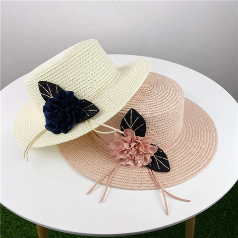 Damen Strohhut Mit Großer Krempe Blumendekor Sommer Strand Sonnenhut Urlaub Gewebter Atmungsaktiver Blumen Strohhut Für Damen