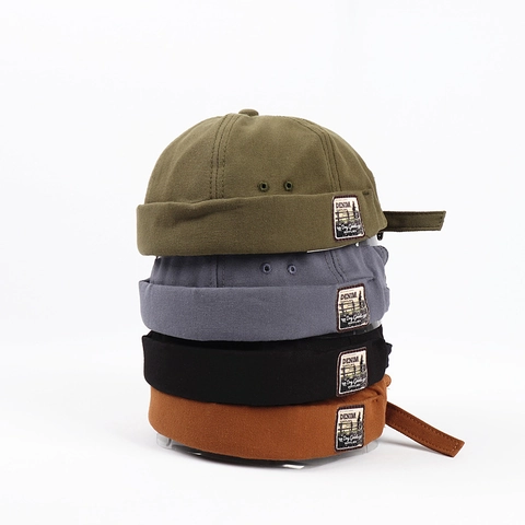 Cappello Docker Rétro In Tela Di Cotone Berretto Senza Visiera Regolabile Stile Yuppie Miki Per Uomini Donne