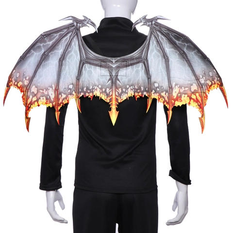 Grandi Ali Di Drago Accessori Per Costumi Tessuto Non Tessuto Pieghevole Per Halloween Cosplay Festa Mascherata Motivo Fiamma