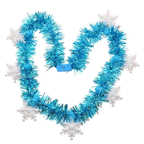 Christmas LED Glowing Snowflake Necklace Tinsel Headband Winter Frozen Series Party Favors Decoration Accessories