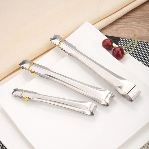 Pinzas Para Hielo De Acero Inoxidable Dentadas Mini Pinzas Para Azúcar Para Bar Cocina Buffet Pulido