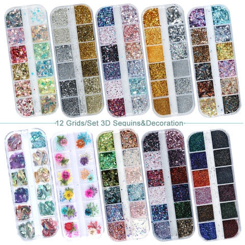 Decorazione Unghie Paillettes Olografiche Glitter Irregolari Foglia Farfalla Cuore Forme Accessori Manicure Fai Da Te