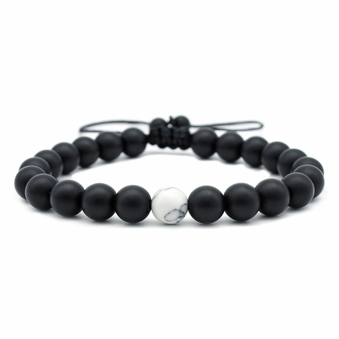Pulsera De Cuentas De Ojo De Tigre Natural Piedra Turquesa Blanca Cuerda Trenzada Ajustable Joyería Minimalista