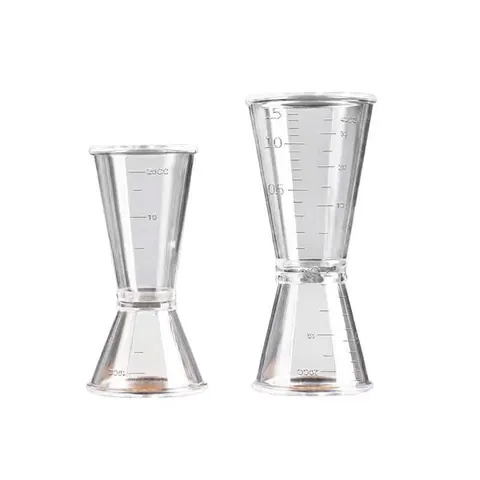 Jigger Doble Taza Medidora Plástico De Resina PC Transparente Herramientas De Bar Cóctel Cocina