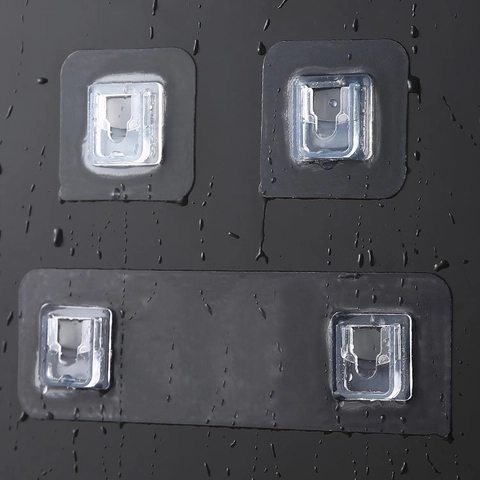 Ganchos De Pared Adhesivos Plástico Transparente Sin Perforación Impermeable Resistentes Para Baño Cocina Organización Hogar