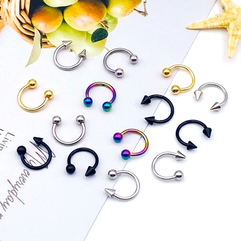 Roestvrij Staal Body Piercing Sieraden Set Neusringen Lipringen Wenkbrauw Piercing Stekkers Hoefijzer Barbell Voor Vrouwen Mannen Sieraden