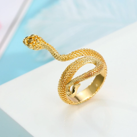 Vintage Slang Ring Legering Verstelbaar Open Cobra Vorm Punk Dier Sieraden Voor Heren Dames
