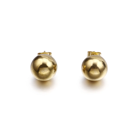 18K Vergoldete Edelstahl Hohlkugel Ohrstecker Polierte Perle Mode Schmuck Für Frauen