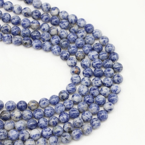 Perline Sciolte In Pietra Punto Blu Naturale Rotonde In Pietra Preziosa Per Creazione Gioielli DIY Braccialetti Collane Motivo Marmo