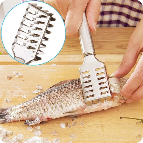Levasquame Per Pesci In Acciaio Inossidabile Manuale Seghettato Raschietto Per Pesci Strumento Da Cucina Per Cucinare Pesce Foro Per Appendere