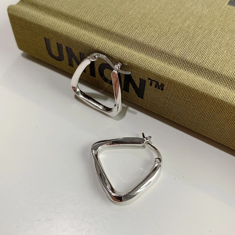 Geometrische Facettierte Creolen 925 Sterling Silber Dreieckig Verdreht Minimalistischer Retro Stil Damenschmuck