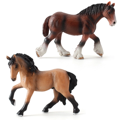 Realistic Horse Animal Models Plastic Stallion And Colt Figures Educational Cognitive Toys For Kids Desk Decor Miniature Animals