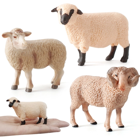 Realistisch Schaap Diermodel Plastic Simulatie Merino Shropshire Kromhoorn Schaap Educatief Speelgoed Desktop Ornament Voor Kinderen