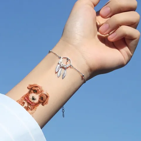 Pegatinas De Tatuajes Temporales Impermeables Lindos Animales De Dibujos Animados Gatos Perros Conejos Unicornios Arte Corporal Niños Mujeres