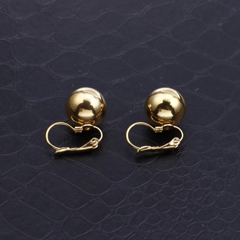 Boucles D'Oreilles Boule En Acier Inoxydable Dormeuses Dorées Polies Bijoux Sphériques Pour Femmes Style Minimaliste