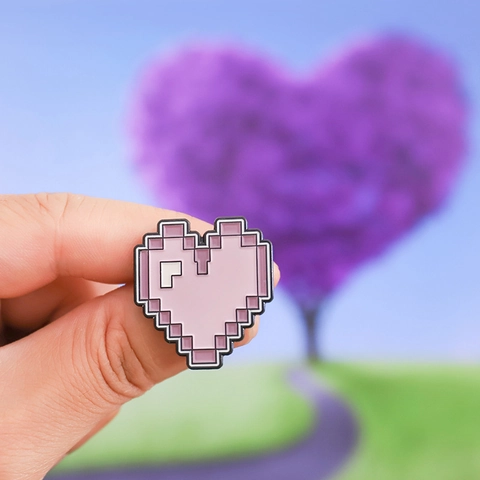 Broche en Alliage Émail Cœur Pixel Ensemble Rétro Contrôleur de Jeu Game Over Badge pour Vêtements Sacs Accessoires