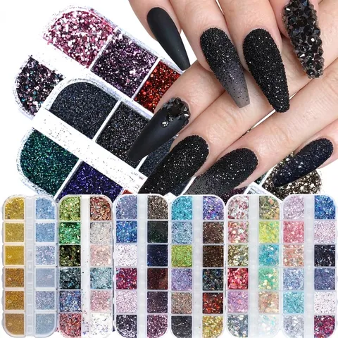 Decorazione Unghie Paillettes Olografiche Glitter Irregolari Foglia Farfalla Cuore Forme Accessori Manicure Fai Da Te
