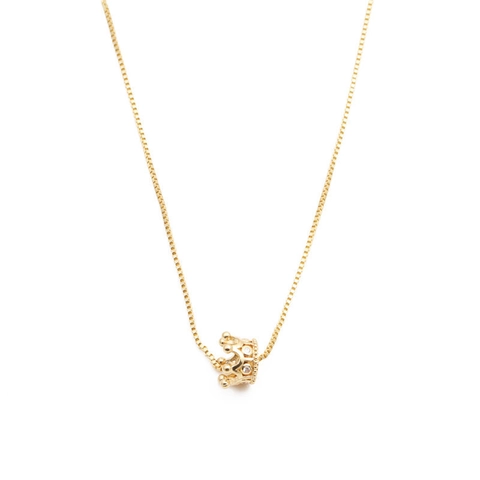 Crown Pendant Necklace Copper Micro Pave Zircon Box Chain Fashion Jewelry Accessories For Women Wedding Birthday Gift Charm