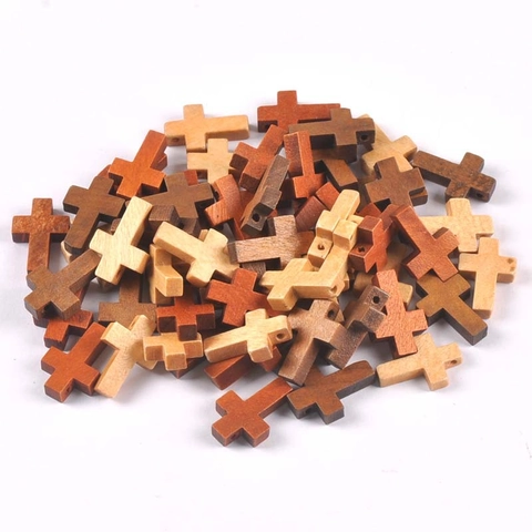 Houten Kruis Kralen Natuurlijk Hout Losse Kralen Voor DIY Sieraden Maken Handgemaakte Religieuze Ketting Armband Accessoire
