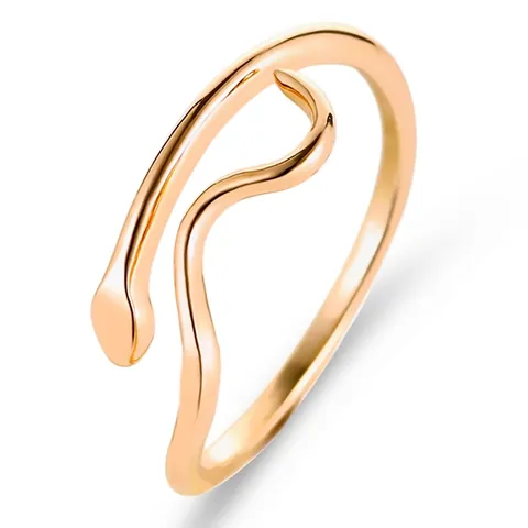 Anillo De Serpiente Minimalista De Cobre Ajustable Diseño Abierto Joyería De Moda Regalo Para Mujeres Niñas