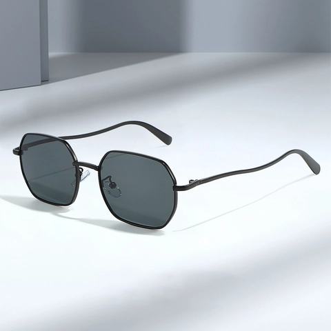 Occhiali Da Sole Esagonali Montatura In Metallo Protezione UV400 Lenti Poligonali Moda Retro Chic Per Donne Uomini