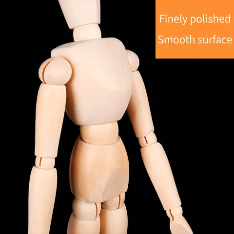 Wooden Art Mannequin Jointed Human Figure Flexible Sketching Drawing Model Hand Manikin Artist Tool Home Decor