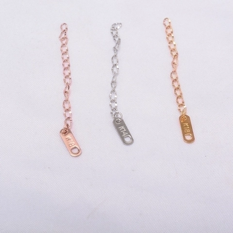 Chaîne D'extension En Acier Titane Pour Collier Bracelet Chevillère Avec Étiquette Ovale K18 Accessoires Bijoux DIY Plaquage Vide