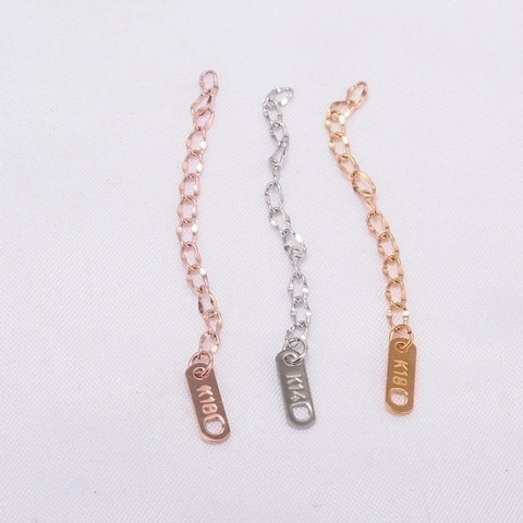 Chaîne D'extension En Acier Titane Pour Collier Bracelet Chevillère Avec Étiquette Ovale K18 Accessoires Bijoux DIY Plaquage Vide