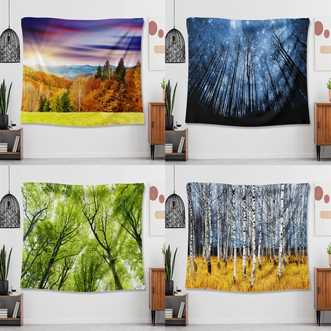 Arazzo Da Parete Paesaggio Forestale Poliestere Raggi Di Sole Natura Arte Per Camera Da Letto Soggiorno Arredamento