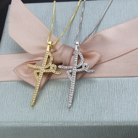 Collana Con Pendente A Croce Di Ballerina Di Danza Classica Rame Zirconia Cubica Placcato Oro Argento Gioielli Donna
