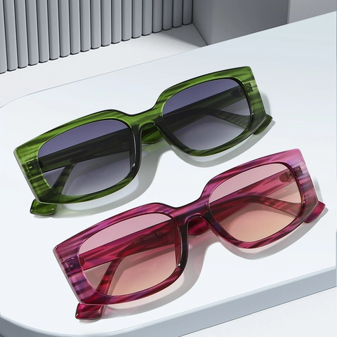 Mode Vierkante Zonnebril Voor Vrouwen Mannen PC Frame AC Lens UV400 Bescherming Retro Gestreepte Schildpad Buiten Zonnebril