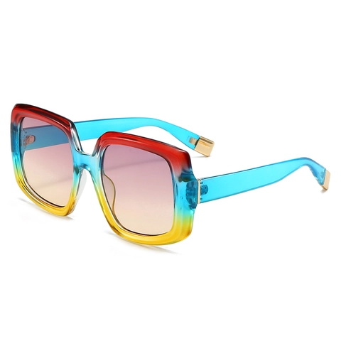 Square Sunglasses Women PC Frame Gradient Lens UV400 Oversized Retro Trendy Fashion Eyewear