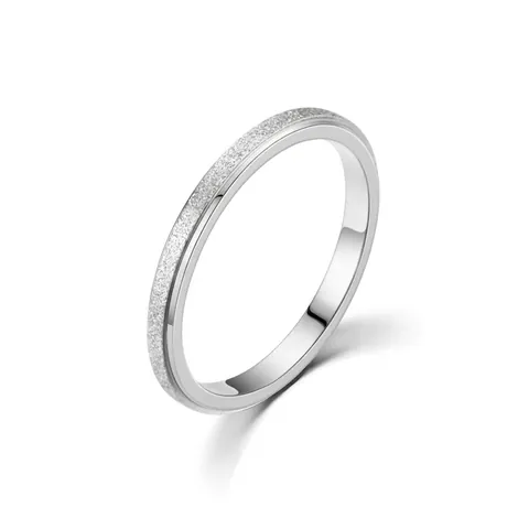 Minimalist Frosted Titanium Steel Ring Polished Edge Finger Band Daily Wear Fashion Jewelry For Men Women Unisex