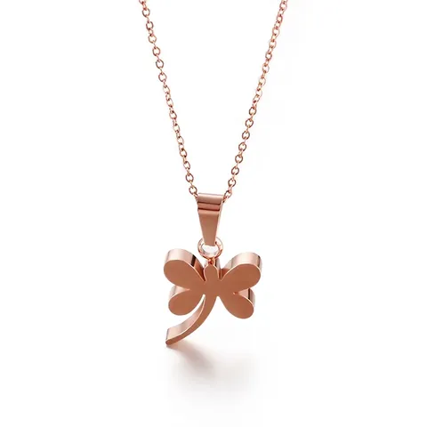 Collar Con Colgante De Libélula Elegante Acero Inoxidable 316L Duradero Titanio Estilo Coreano Joyería De Moda Mujer