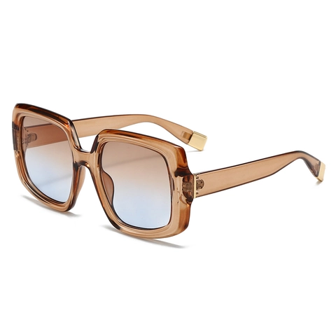 Square Sunglasses Women PC Frame Gradient Lens UV400 Oversized Retro Trendy Fashion Eyewear