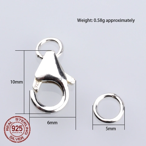 925 Sterling Silver Jewelry Clasps Lobster Clasp S Hook Connector For DIY Necklace Bracelet Making Findings