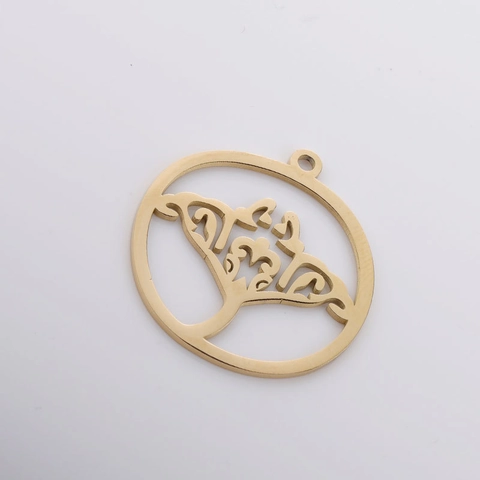 Ciondolo Tondo Cavo Albero Della Vita Specchio Lucido In Acciaio Inossidabile Ciondoli Per DIY Collana Gioielli Vintage